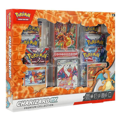 Samlekort, 6 X Pokémon Charizard ex Premium Collection, Her for du en hel kasse med 6 æsker af den s