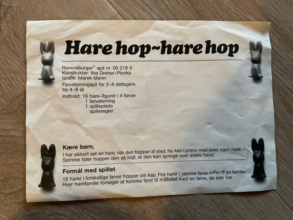 Hare hop, brætspil