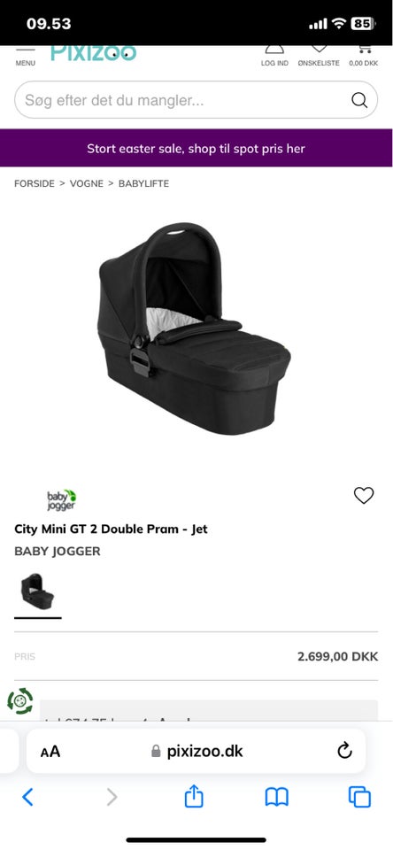 Tilbehør, Baby Jogger City mini GT 2 Double søskendevogn