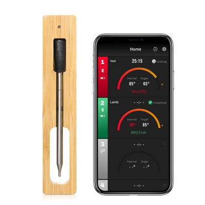 Tilbehør, Premium Smart Bluetooth Grill Termometer
- App styret 6 termometer i samme APP
Rækkevidde: