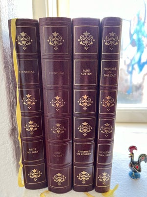 Bøger, Jane Austen, genre: roman, Rødt og Sort I og II - Stendahl, 15 kr
Stolthed og fordom - Jane A