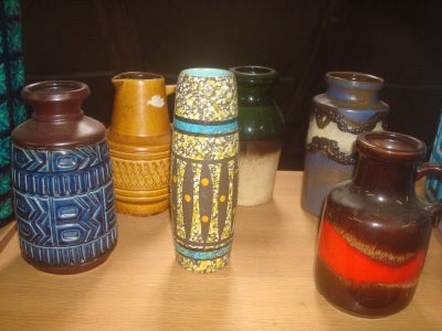 Keramik, VASER, RETRO, W.Germany, WEST GERMANY, VASER West Germany - 6 forskellige, højden er ml 16 