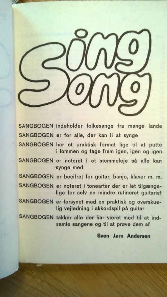 Sangbog, Sing Song Folksongs