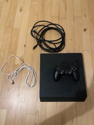 Playstation 4 Pro, God, Playstation 4 pro med controller, ekstra langt hdmi kabel og lang controller