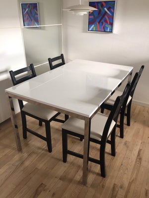 Spisebord, Krom/højglansmelamin, IKEA Torsby, b: 85 l: 135, tre år gammelt, stort set som nyt, ingen