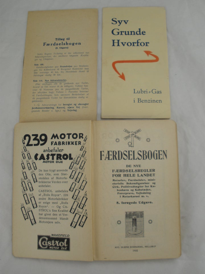 Færdselsbogen (1932) 8. Udgave, emne: bil og motor
