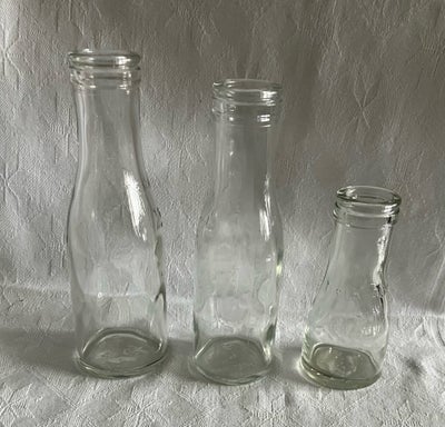 Andre samleobjekter, Gamle Holmegaard mælkeflasker, 1/10 mælkeflaske
1/5 mælkeflaske
1/4 mælkeflaske