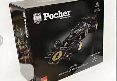 Modelbil, Pocher 1:8 Model Kits Lotus 72D 1972 Britisk GP  Emerson Fittipaldi, skala 1:8, Bygge sæt 