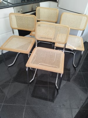 Spisebordsstol, Fransk flet - træ - stål, 4 frisvinger stole sælges. 

De er alle i rigtig god stand