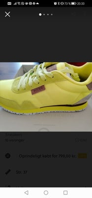 Sneakers, str. 37, Woden, unisex, Smarte Woden sneakers i neon gul, lavet af tekstil og ruskind med 