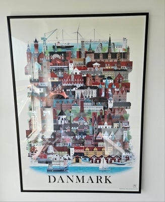 Plakat, Martin Schwartz, motiv: Danmark/Jylland, b: 50 h: 70, Martin Schwartz København og Jylland, 