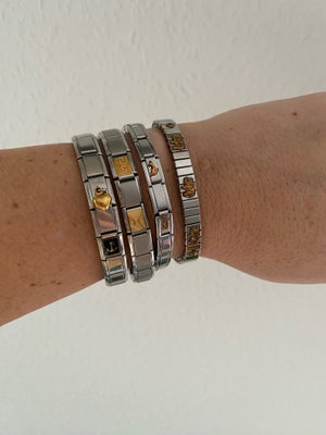 Armbånd, børstet stål, Firenze, 1. Armbånd med Anker og guld Hjerte 20cm 
Sælges for 250kr. 

2. Arm