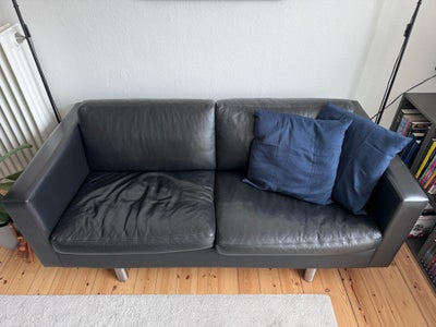 Sofa, læder, 2 pers. , L: 175, D: 85, Sædehøjde: 45, Ryghøjde: 80 cm, Pga. en kommende flytning til 