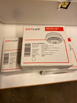 Røgalarm, EsyLux Protector K 230 V, 3 stk fotoelektroniske røgmeldere 230 v tilslutning med 9 v batt