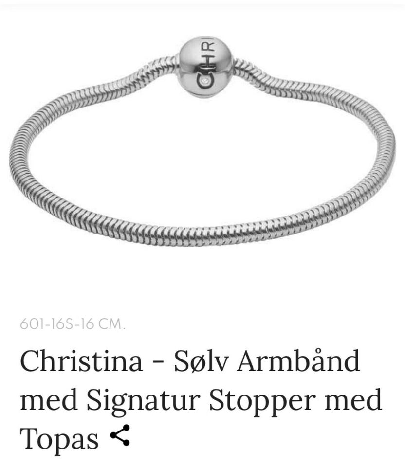 Armbånd, sølv, Christina