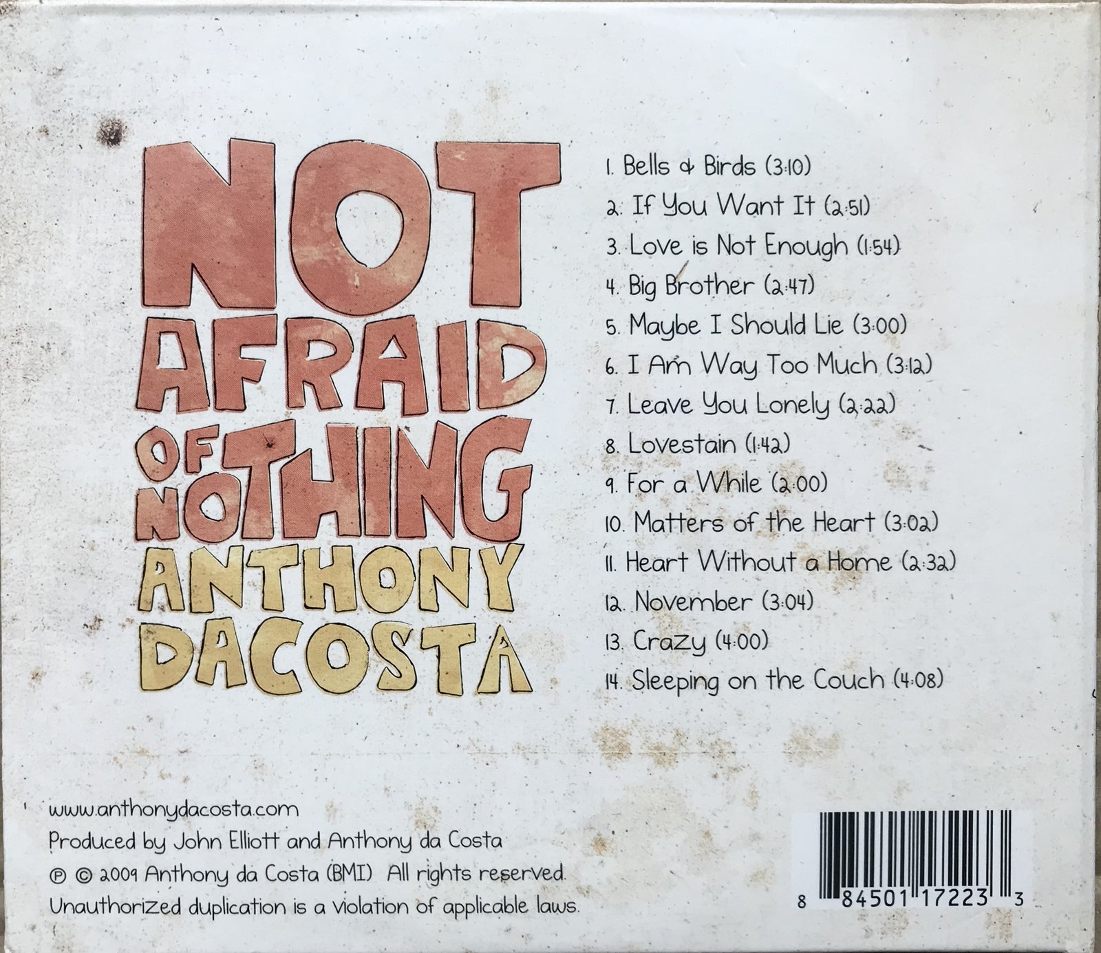 Anthony Dacosta: Not afraid of nothing, rock