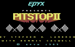 Pitstop II, Commodore 64 & C128, 


EPYX/KIXX, 1984:


"Pitstop II"


Kanon bilspil med opdelt 2-pla
