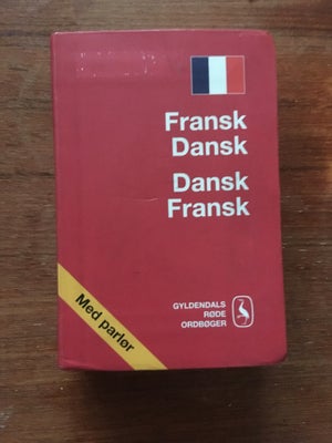 Ordbog, Gyldendal, år 2004, Mini ordbog.
Fransk/dansk og dansk/fransk.
Har brugstegn som kan ses på 