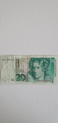 Vesteuropa, sedler, 20 D Mark, 1993, 20 D Mark seddel fra 1993