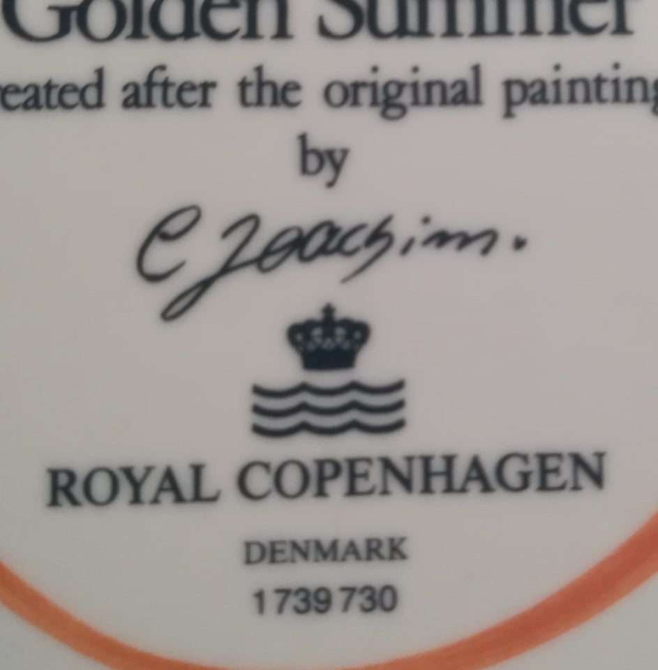 Fajance, Fad 30 cm. nr 1739 740 , Golden summer / gylden sommer