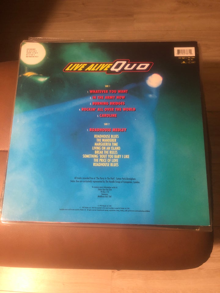 LP, Status Quo, Live Alive Quo ( 1992 )