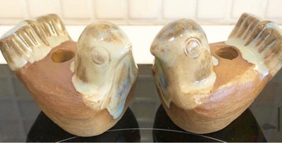 Keramik, Fuglestager, Michael Andersen, 2 stk smukke fugle lysestager Michael Andersen H6cm nr 5891 