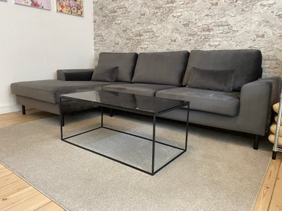 Sofabord, ILVA, marmor, b: 50 l: 100 h: 42, ILVA square sofabord med sort marmorbordplade og sortlak