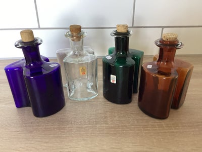 Glas, Hiverter/karafler, Holmegaard, 4 stk Holmegaard Hiverter i forskellige farver. Alle i hel og f