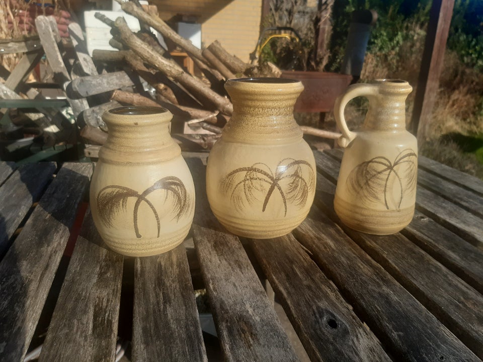 Keramik, Vaser, lysegul/palme-motiv