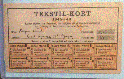 Andre samleobjekter, Tekstil - Kort 1945 - 48