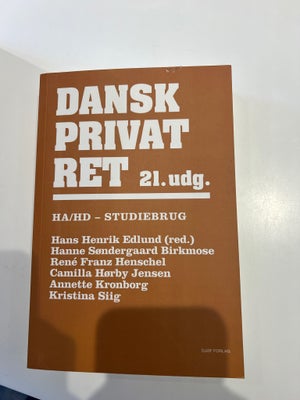Dansk Privatret, Han Henrik Edlund, 21 udgave, Hd 1. del