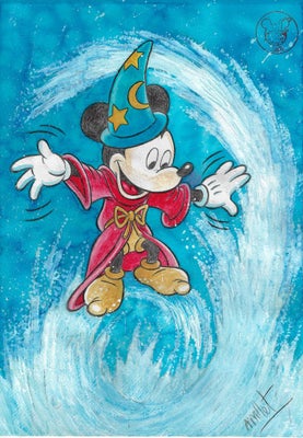 Disney original tegning (akvarel). Håndsigneret., Millet, motiv: Mickey Mouse, b: 21 h: 29,5, Sælger