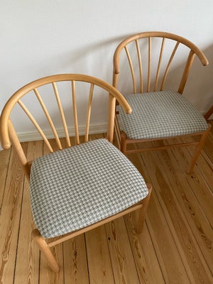 Spisebordsstol, Bøg, Skønne stole i bøg - behandlet med linolie og med nyere betræk. Sælges samlet f