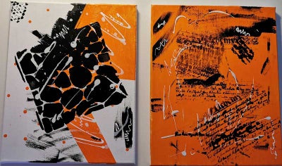 Akrylmaleri, Abstrakt akryl malerier, 30 x 40. Aalborg, motiv: Abstrakt, stil: Abstrakt, b: 30 h: 40