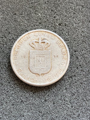 Andet land, mønter, 5 Francs, 1956, Belgisk Congo . Ruanda-Urundi . Km #3