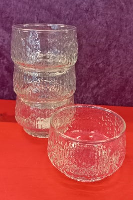 Glas,  4 stk Skål / lysestage, Iittala Tapio Wirkkala, Finsk glas, Fine glasskål med mange anvendels