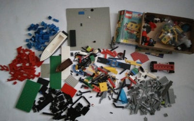 Lego blandet, Båd, stor byggeplade, klodser, mindre plader