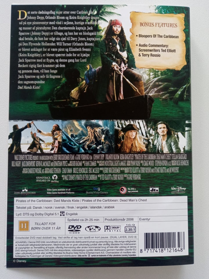 Pirates of the Caribbean - Død mands kiste, DVD, eventyr