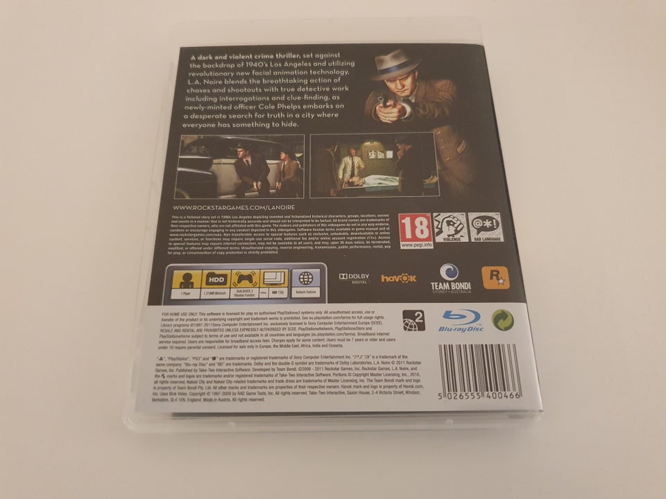 L.A. Noire, PS3, action