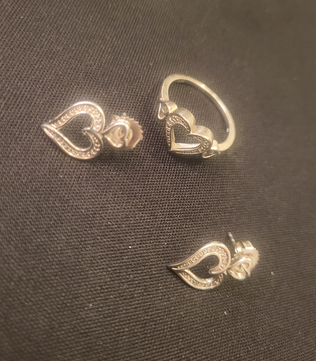 Smykkesæt, diamant, Vintage øreringe + ring str 54