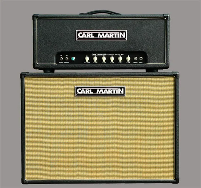 Guitaranlæg, Carl Martin Custom Shop 50 + CM 2X12 kabinet, 50 W, Fra deres egen hjemmeside: 
The Cus