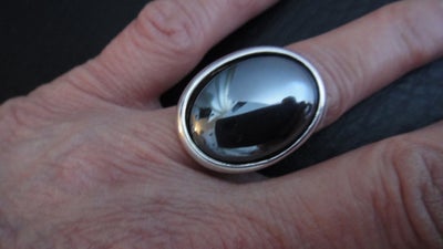 Ring, sølv, Hans Henrik Nygaard, sølv, Blodsten, Vintage Hans Henrik Nygaard, sølv ring med stor flo
