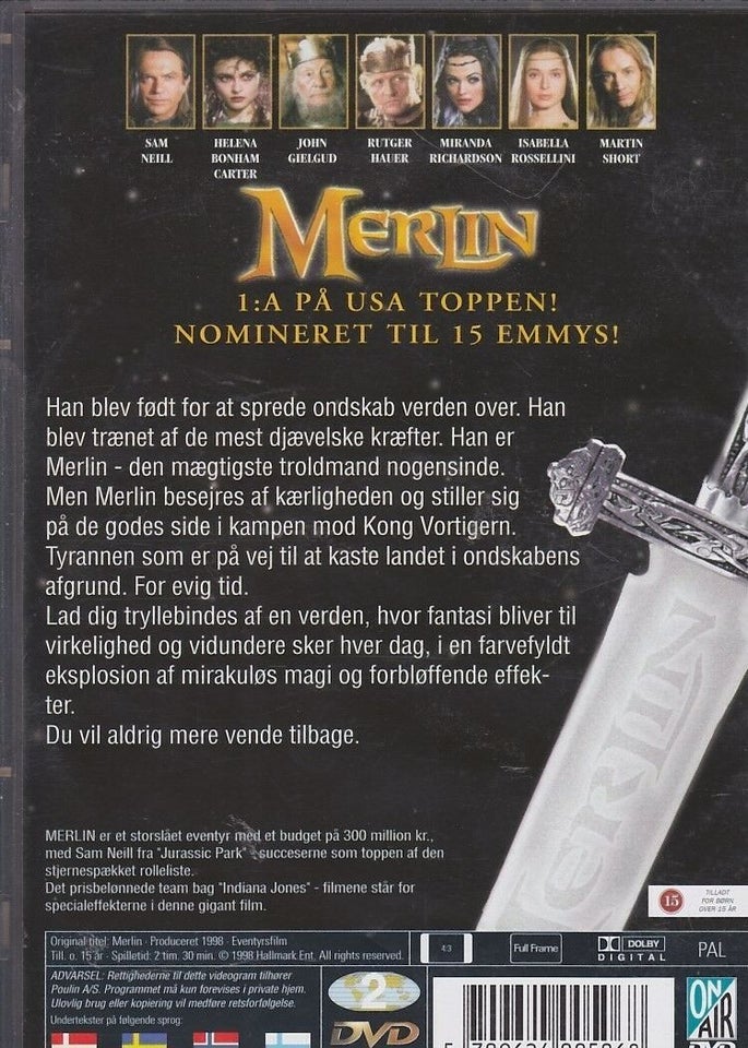 Merlin, instruktør Steve Barron, DVD