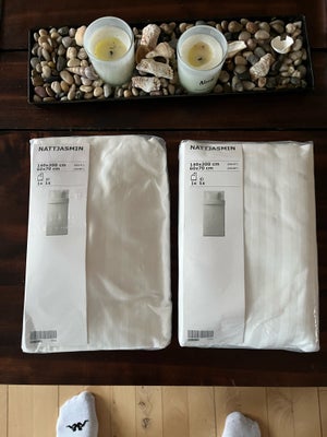 Dyne- og pudesæt, Ikea Nattjasmin, 2 sæt helt nye Nattjasmin sengesæt i hvidstribet 100% bomulds sat