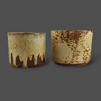 Keramik, Skjuler Urtepotteskjuler W Germany West Germany, Sæt med to fine "gule" West Germany skjule