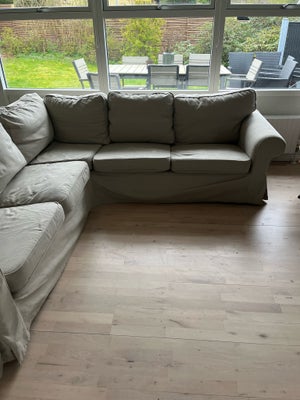 Hjørnesofa, bomuld, 4 pers. , Ektorp Ikea, Fin sofa med et ekstra betræk i grå 