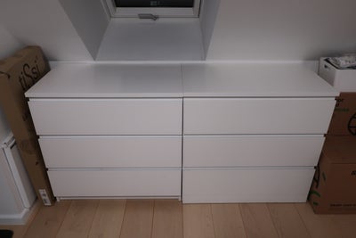 Kommode, laminat, b: 81 d: 49 h: 78, Selling two white ikea Malm chests of drawers/kommoder with 3 d