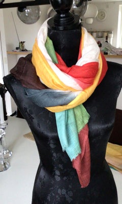 Tørklæde, Tørklæde, Indien, str. 120 x 190 cm,  Flere,  Viskose,  Ubrugt, Lækkert handmade viskose t