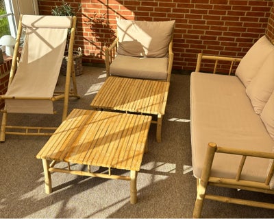Loungesæt, Halong, Bambus, Super fint Loungesæt i bambus bestående af 
3 pers loungesofa, loungestol