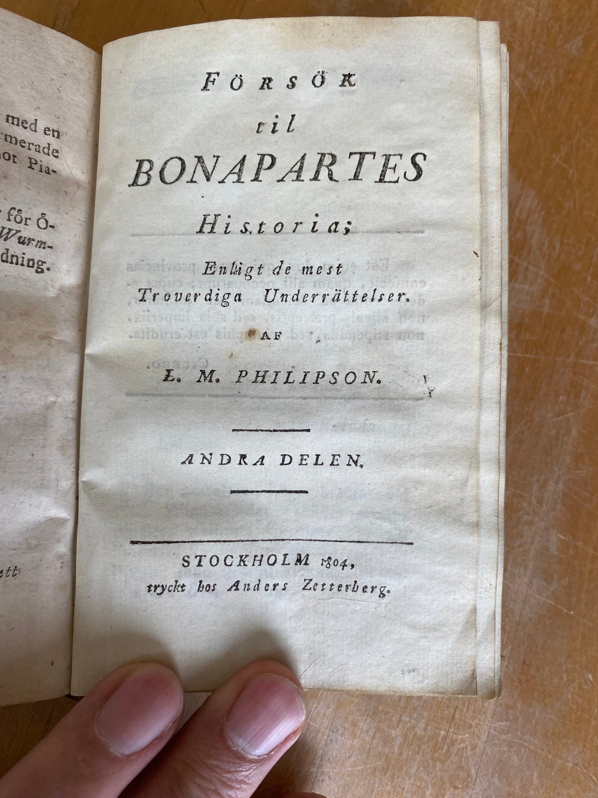 Forsök Till Bonapartes historia, L. M. Philipson, genre: